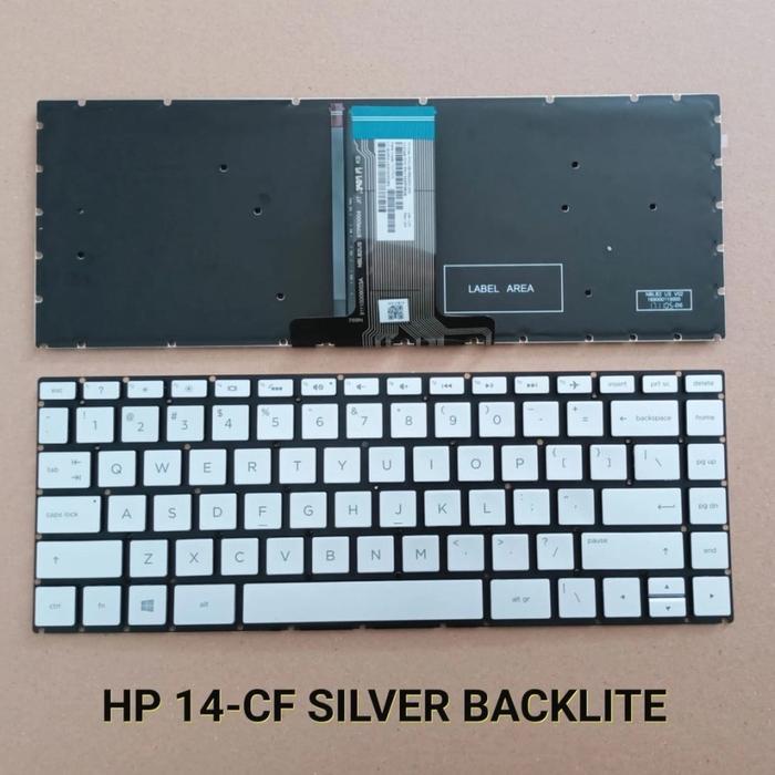 Keyboard HP 14scf 14s-cf 14s-cf1051tu 14s-cf2017tu 14s-cf2019tu Silver Backlit Lampu