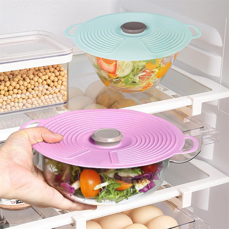 Reusable Silicone Suction Lids for Bowl Cup Plate Pot Pan Food Storage Sealed Cover Kitchen Gadgets