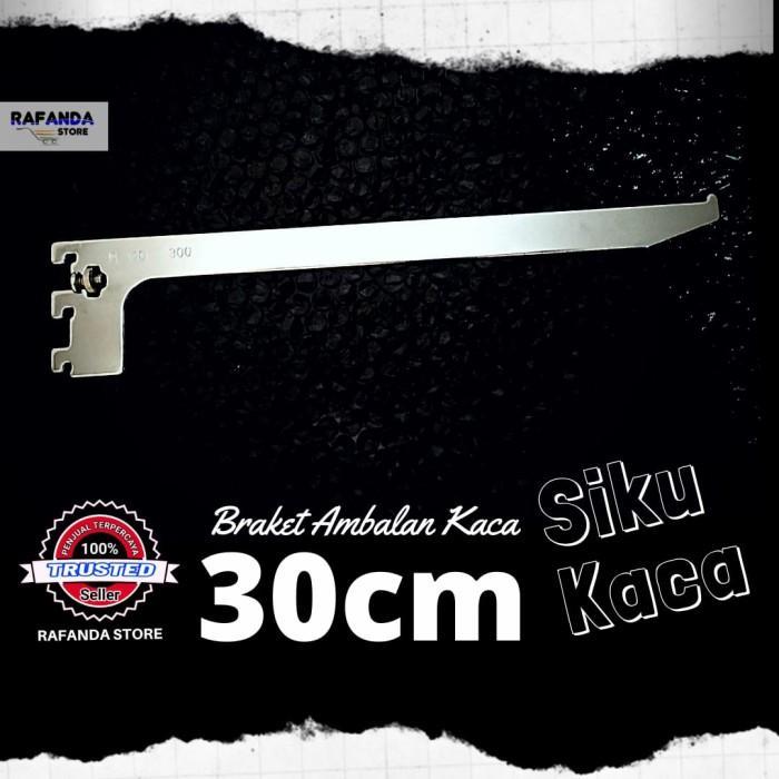 New Daun braket kaca 30cm siku kaca rak dinding utk tiang braket rak kaca Rumah