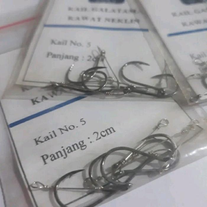 5Pcs Kail Neklin Bawal Kail Neklin Galatama Ikan