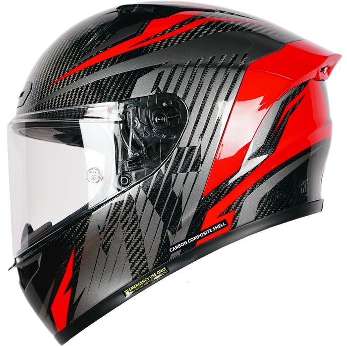 NJS ZX-1R CARBON DEXTRO Red Gloss/Doff - Helm Full Face ZR Carbon NJS Carbon Helm Carbon NJS ORI SNI