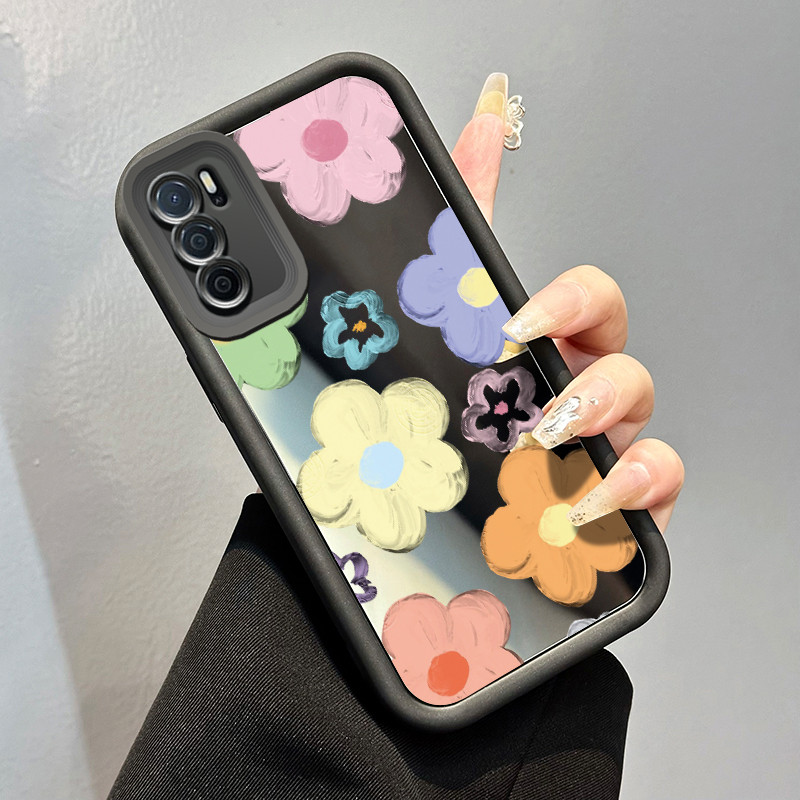 Casing Hp OPPO A16 OPPO A16s OPPO A54s Case Bunga Seni Cat Minyak Cermin Kasing silikon Cesing Anti 