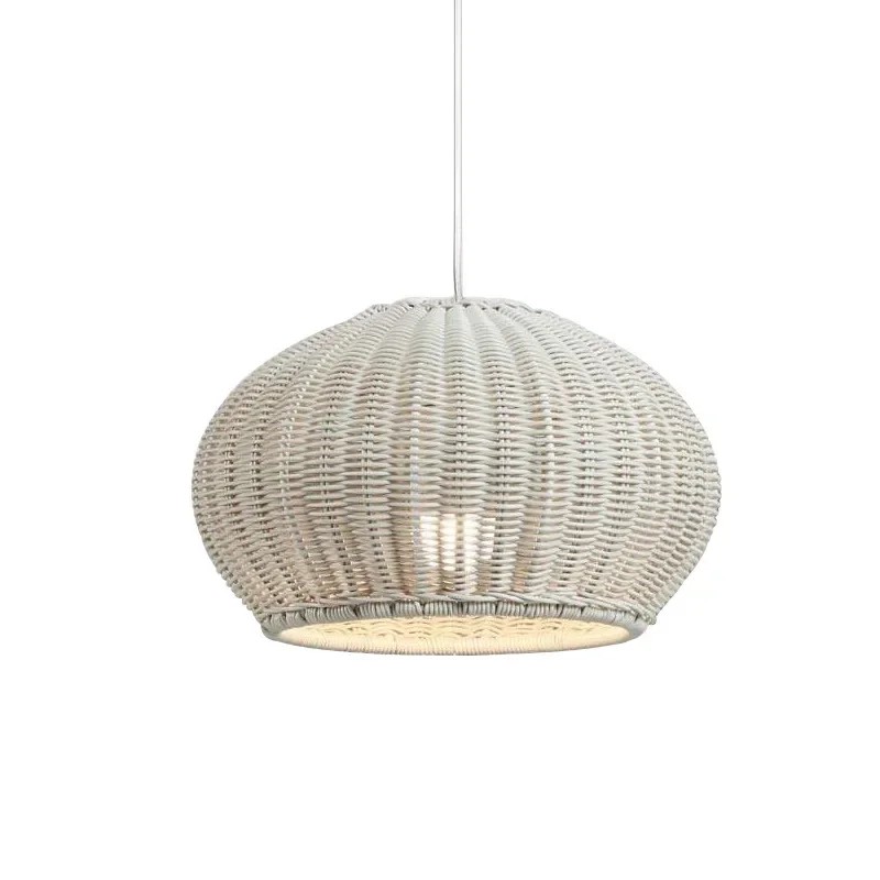 Lampu Gantung LED Anyaman Rotan Retro Gaya Jepang untuk Restoran, Papan Gantung, Ruang Tamu, dan Mej