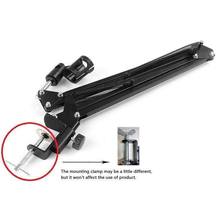 Stand Microphone Broadcast Radio Stand Mic Meja Stand Recording Robot Stand Jepit Pasti Ori