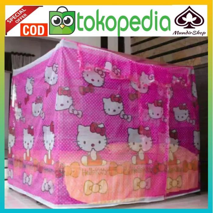 Kelambu Motif Hello Kitty Jumbo 180X200 Anti Nyamuk