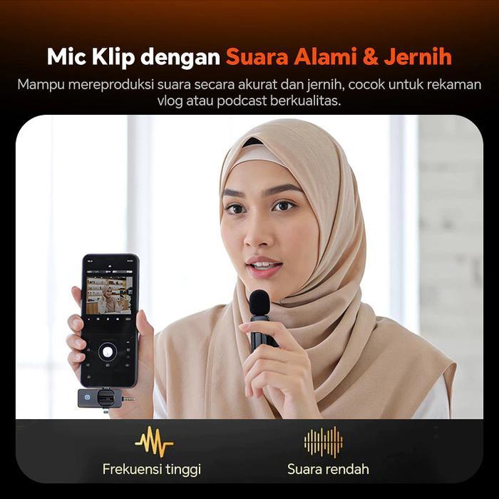 JOGJADRIVE K15 3 IN 1 MIC WIRELESS CLIP ON 2 MICROPHONE WIRELESS CLIP ON NOISE REDUCTION MIKROFON