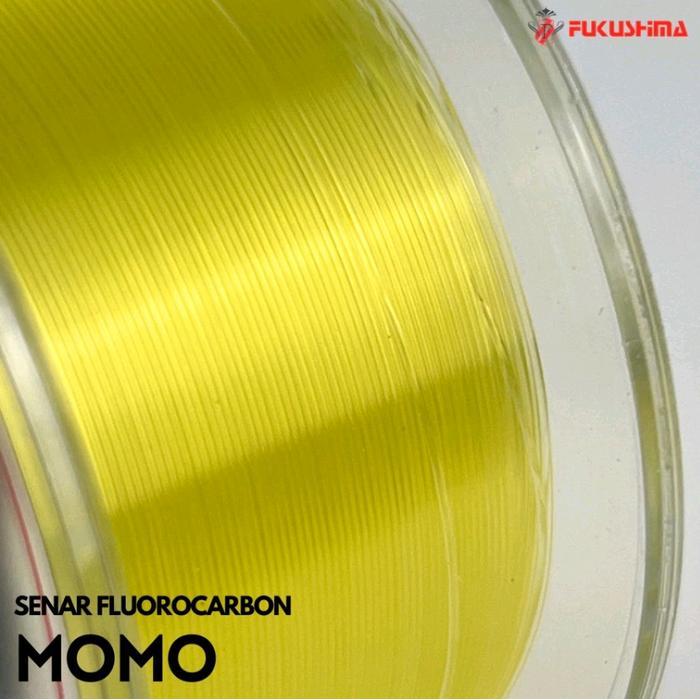 senar pancing fukushima momo 150m fluorocarbon salt water anti kriting - Warna yellow ukuran 0.40mm