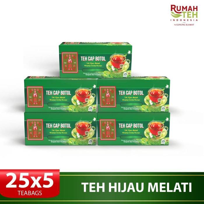 Teh Celup Cap Botol Hijau Aroma Melati 25 Bags - Kemasan Isi 5 Dus Terlaris