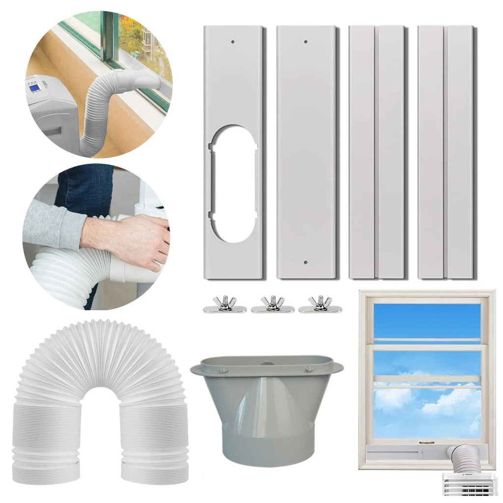 Portable Air Conditioner Window Vent Kit AC Exhaust Hose Universal Coupler Adjustable Window Seal