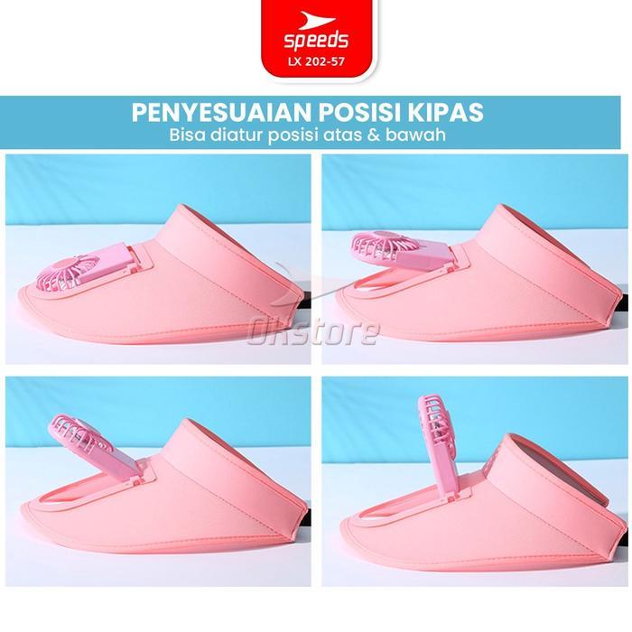 SPEEDS Topi Kipas Angin USB Portable Mini Fan Hat Topi Anti Panas Outdoor Topi Pantai Fashion