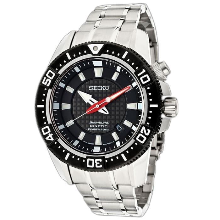 Seiko SKA511P1 Sportura Kinetic Diver Silver Black Red Original