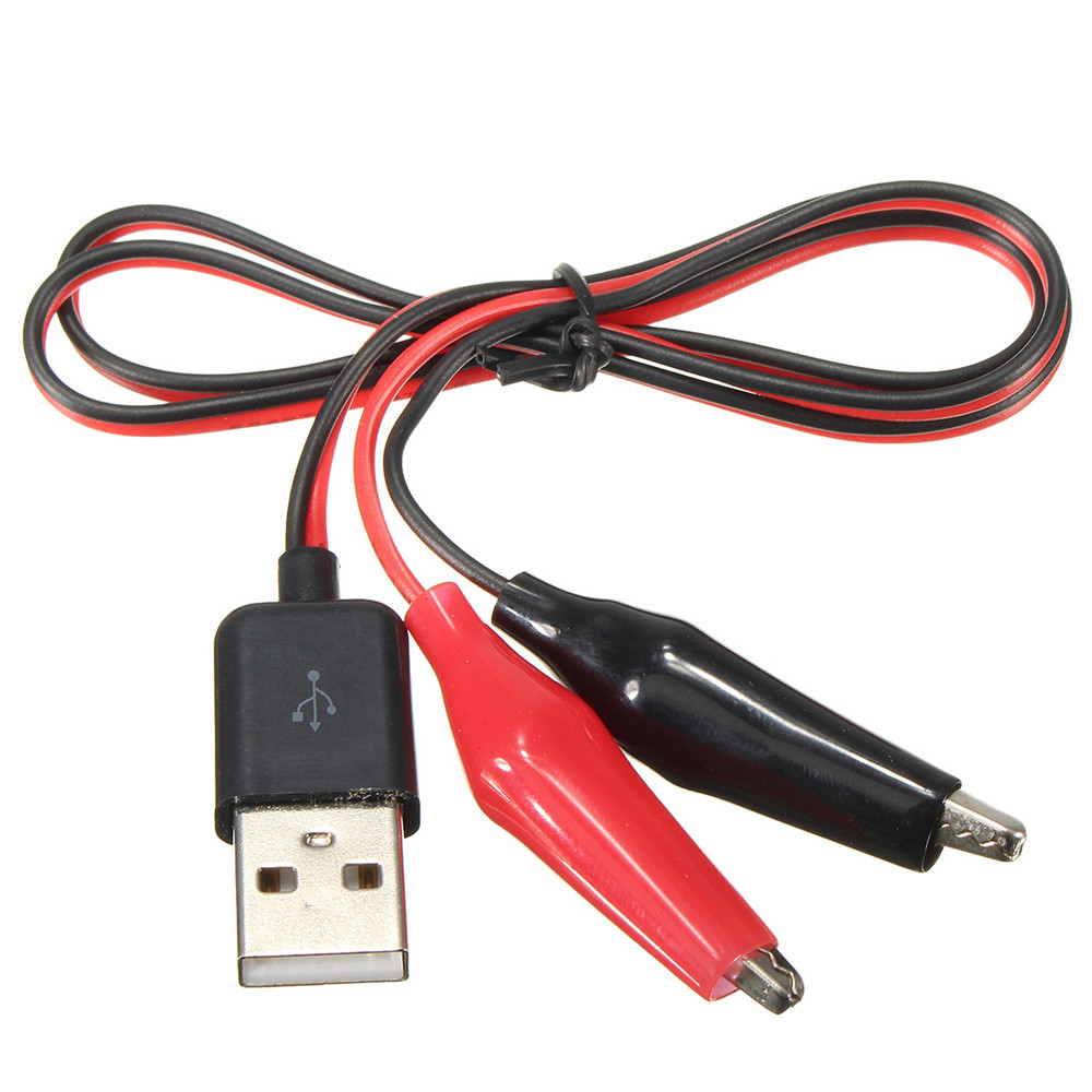 58CM Metal Alligator Clip Crocodile Electrical Clamp for Testing Probe Crocodile Test Clip to USB Ad