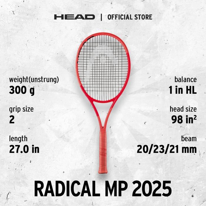 Head Tennis Racket Radical Series 2025 - Raket Tennis Tanpa Senar Free Cover Bag
