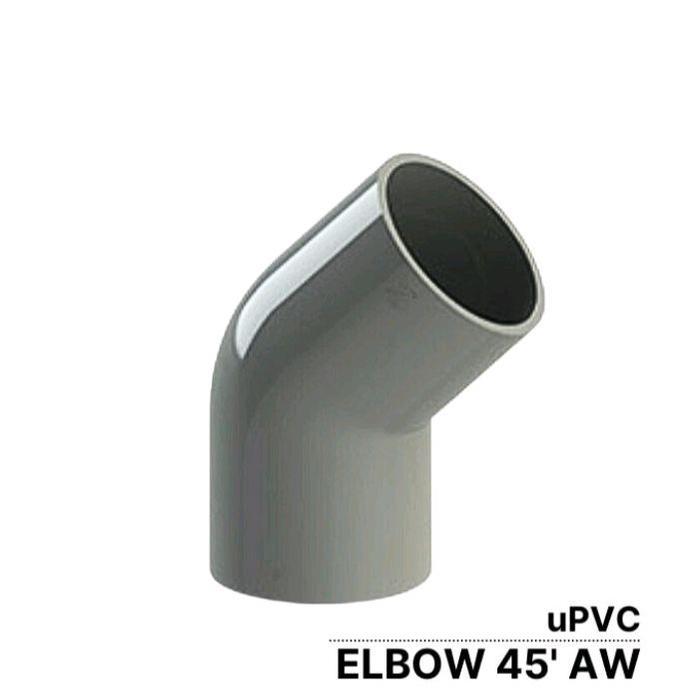 "New" Elbow 45 PVC AW 1 inch Keni 45 PVC AW 1" Keni L45 PVC JIS 1 inch Knee Pipa PVC Abu-Abu Paralon