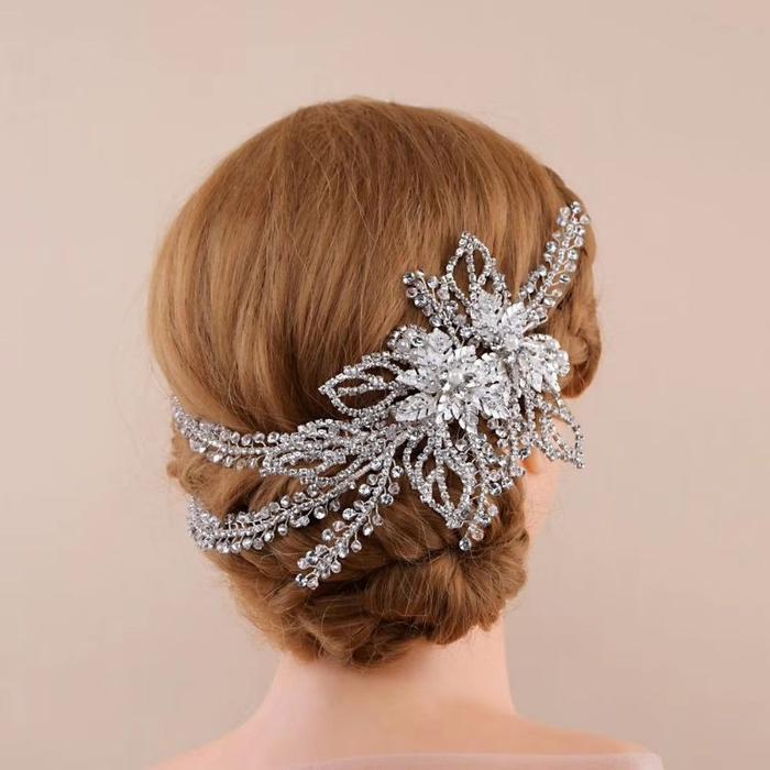 [HP76] Headpiece hiasan sanggul rambut handmade permata Aksesoris