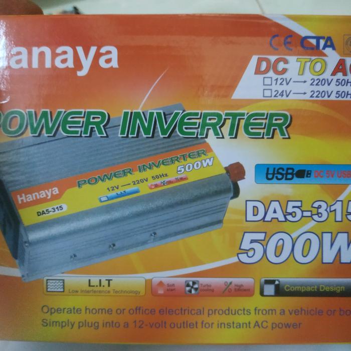 Power Inverter Hanaya 500 Watt 500W 500Watt Perubah Arus Dari Dc Ke Ac