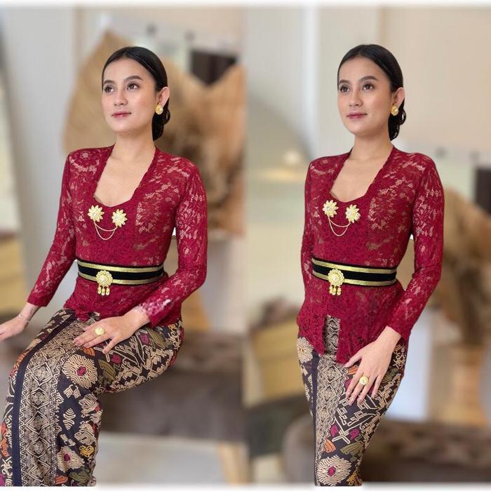 Kebaya Modern Brukat Bali Melar Atasan Kebaya Brukat Kutu Baru Murah Grosir Baju Adat Kebaya Wanita