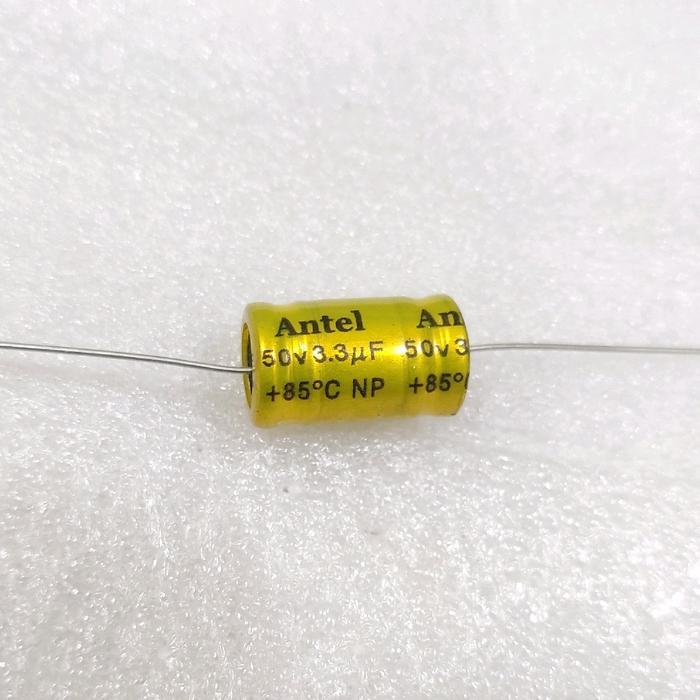 [10 Pcs] Kapasitor Elco Tweeter 3.3Uf 50Volt Non Polar / Elko Tweeter Antel 3,3Uf 50V Per 10 Buah