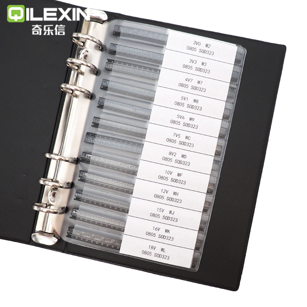 SMD Zener Diode Book SOD-323 0805 SOD-123 1206 2.4v-30v 28 Values Package Assorted Kit 0.5W 1/2W