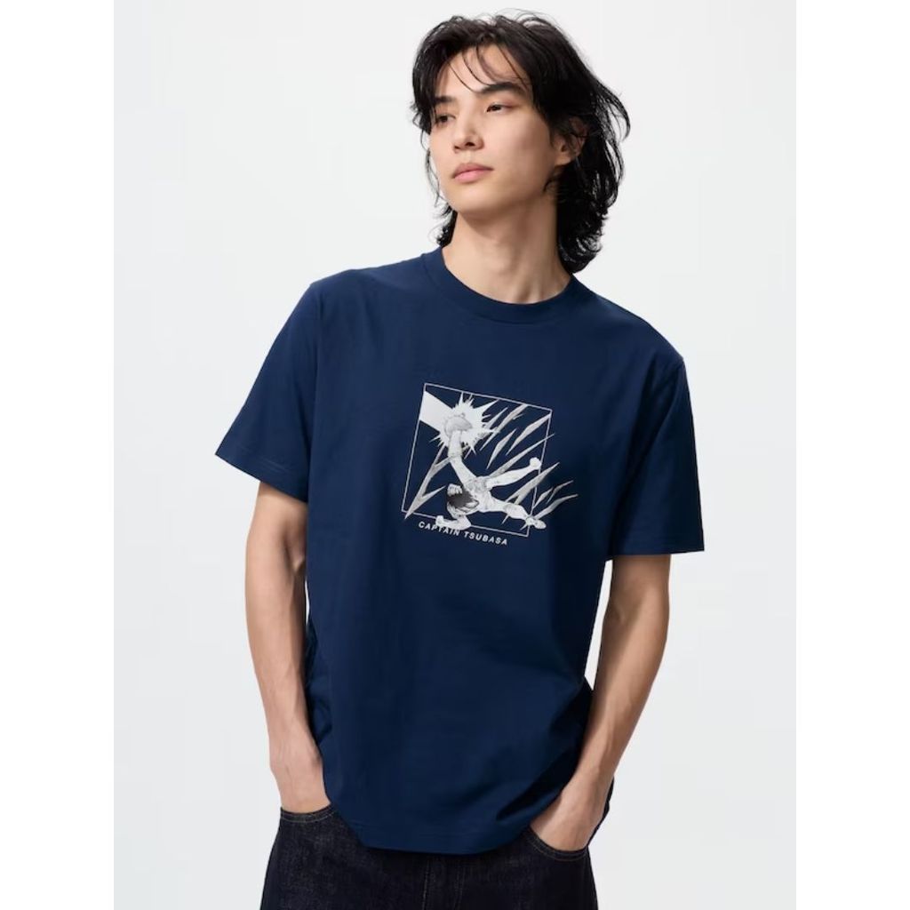 [PO] Kaos Manga UT Captain Tsubasa Biru - Koleksi 100th Anniversary Shueisha Uniqlo ATSQ [WAJIB TANY