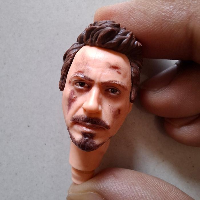 HOT SALE MARVEL LEGENDS HEAD SCULPT TONY STARK IRON MAN BATTLE DAMAGE AVENGERS END-GAME TERMURAH