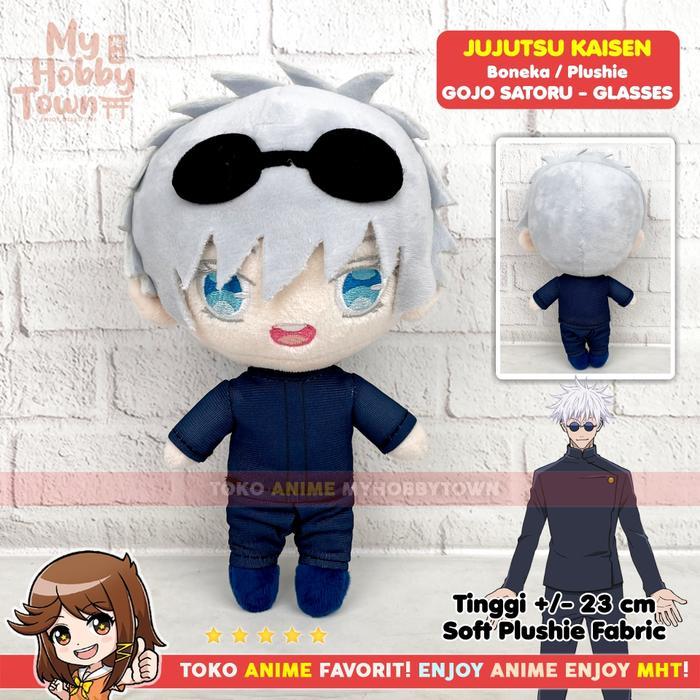 Boneka Anime Jujutsu Kaisen : Gojo Satoru - Glasses Plushie Doll JJK