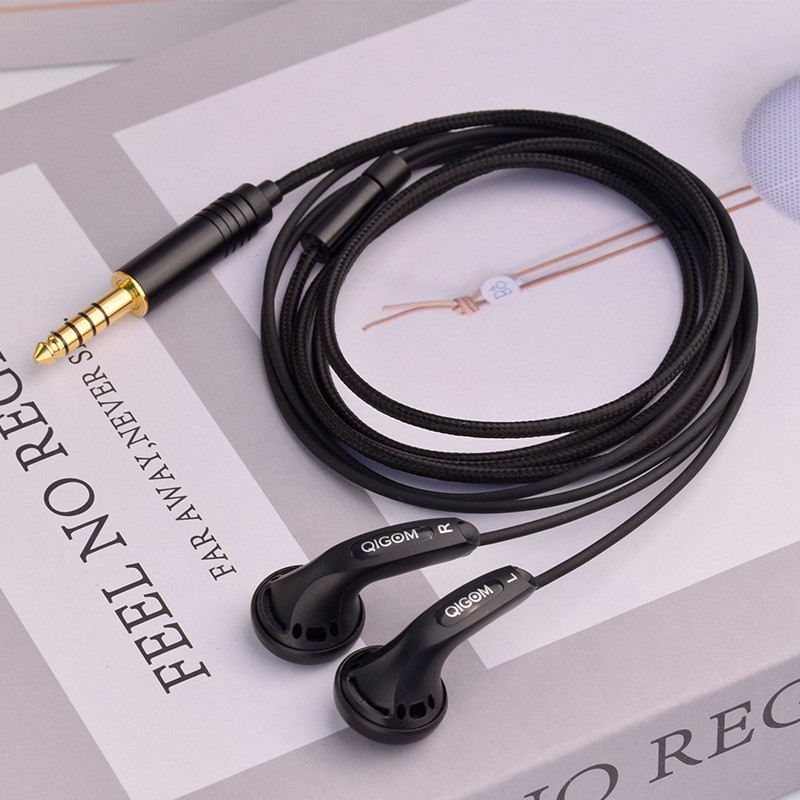 QIGOM White lotus S300 In Ear Earphone 300ohm High Impedance Flat Head Earbud 3.5mm 4.4mm HIFI