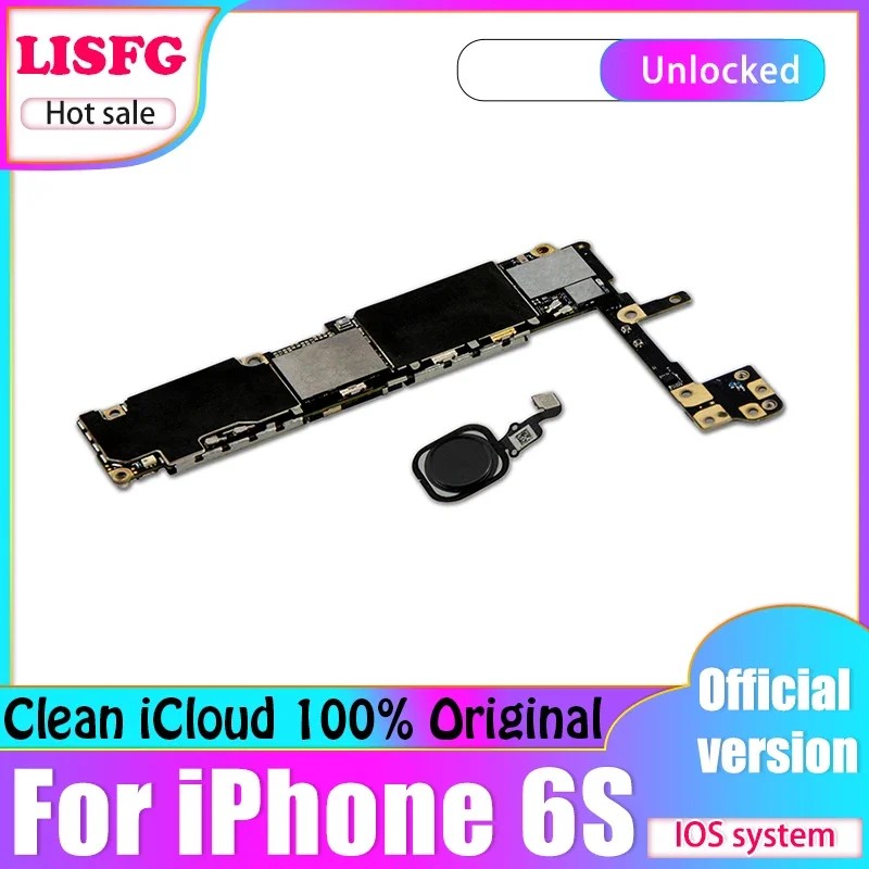 100% Unlocked Motherboard Replacement For iPhone 6s Logic Board Plate With Touch ID Free iCloud