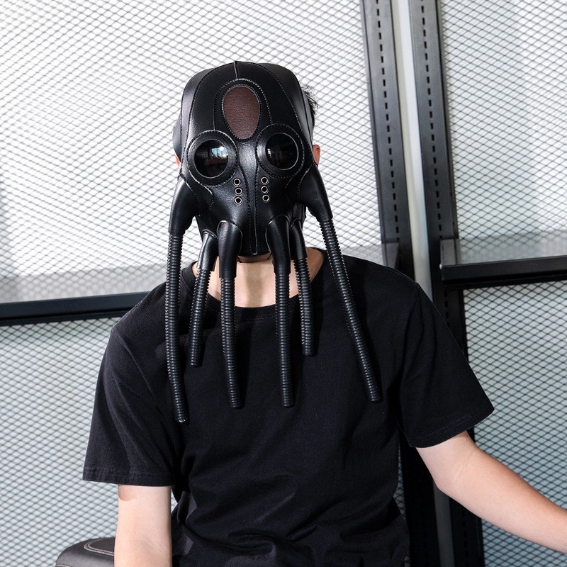 Plague Doctor Gas Mask Pu Leather Medieval Steampunk Halloween Cosplay Gothic Funny Carnival