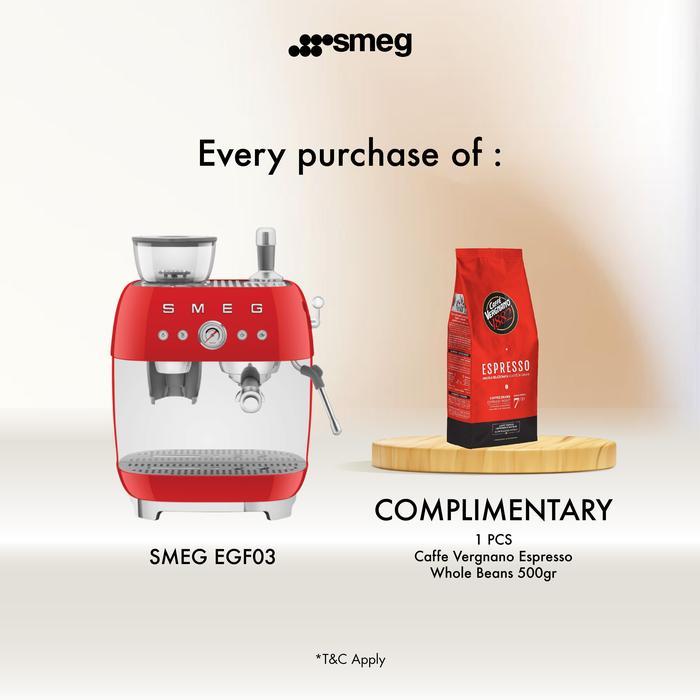 SMEG EGF03 ESPRESSO MANUAL COFFEE MACHINE WITH GRINDER