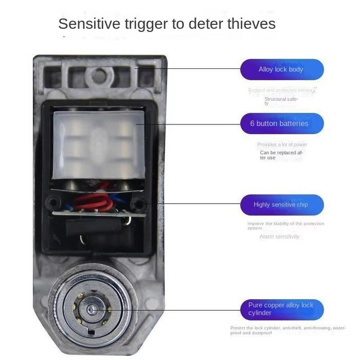 Kunci Sepeda Motor Disk Rem Kunci Alarm Kunci Sepeda Gunung Kunci Alarm Sepeda Motor Listrik Kunci
