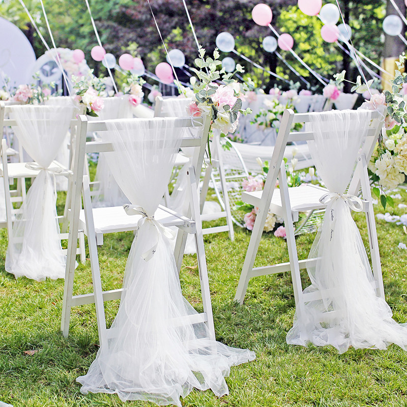 10PC Yarn Chair Sashes Wedding Chair Band Party Chair Banquet Sashes Wedding Knot Band Belt Ties for