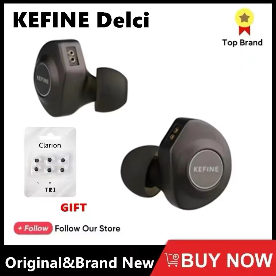 KEFINE Delci 10mm DLC+PU Diaphragm Dynamic Driver Hifi Wired IEM Earphones with CNC Metal &