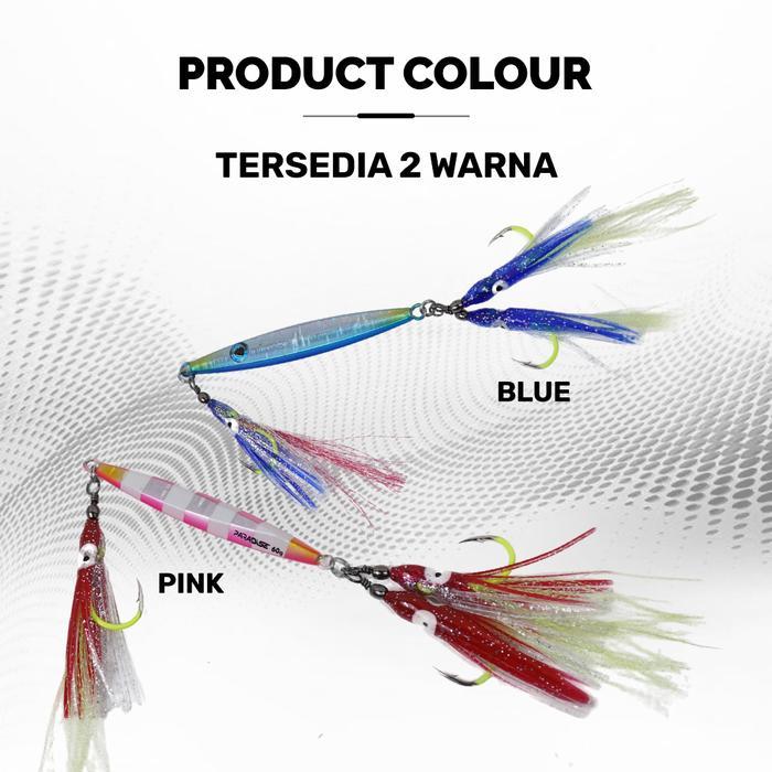Paradise Ready To Strike Metal Jig Cumi Ikan Tiruan Ukuran 60-120Gr Glow In The Dark Premium Fish