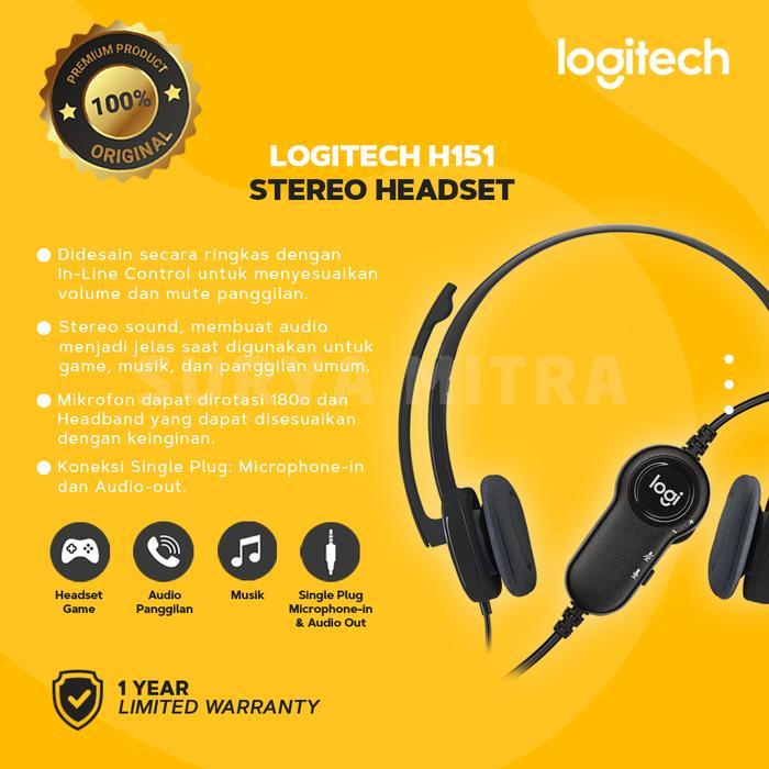 Headset Logitech H151 / H 151 Stereo Terlaris