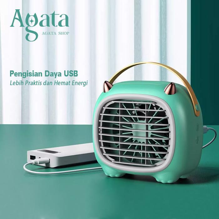 Ac Mini Portable Kipas Cute Kipas Semportan Monster Kecil Kipas Angin Ac Portable Humidifier - Kipas