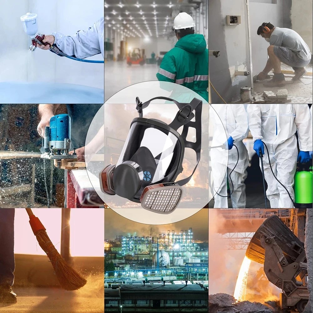 6800 Gas Mask Anti-Fog Full Face Respirator Industrial Painting Spraying Respirator Safety Work