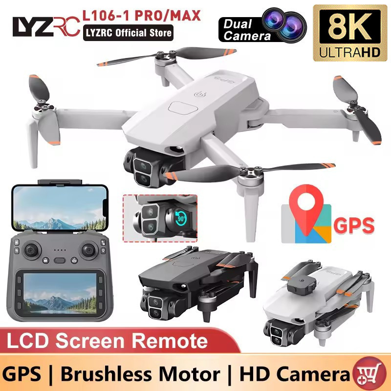 L106-1 PRO GPS Drone Upgraded Screen RC With Profesional Brushless Motor Drone 8K HD Dual Camera