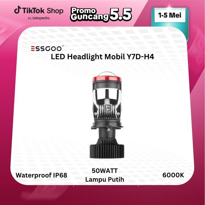 Essgoo Lampu Utama Y7D-H4 Lampu Led Mobil/Motor Soket H4