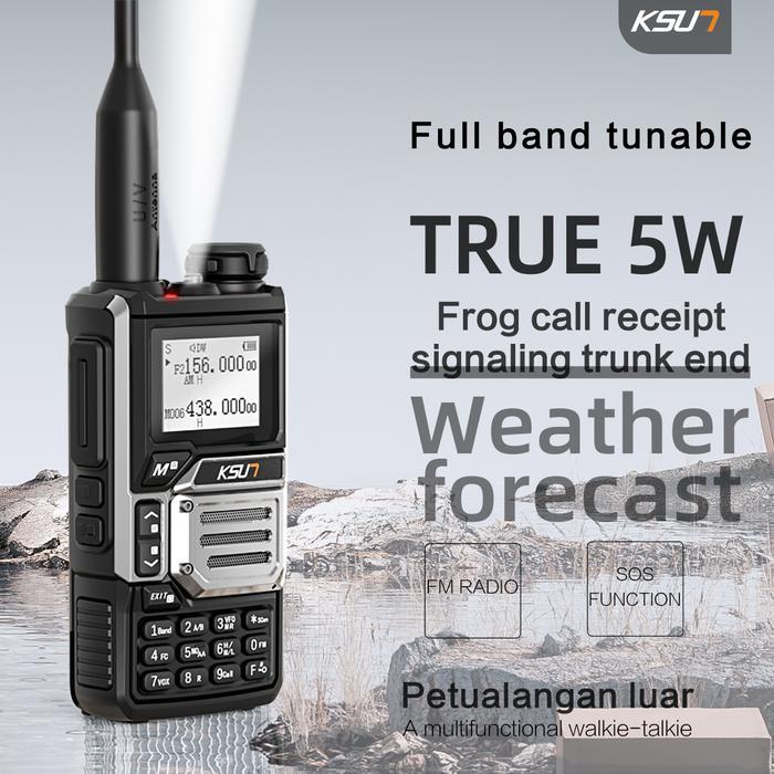 KSUN Ht Abbree Full Band Airband 50-900MHZ Wireless Copy Frequency Walkie Talkie Ht 6 Band Ht 5 Watt