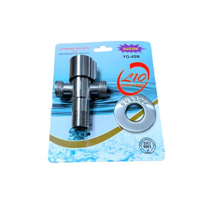 kran closet stainless soligen yg4 / kran toilet t / stop kran cabang 2 *