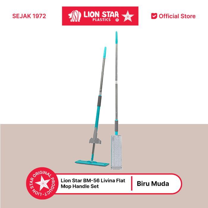 New LION STAR Alat Pel Livina Flat Mop Handle Set BM-56 Cleaning pel lantai Rumah