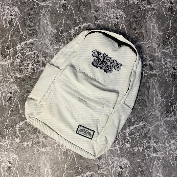 TERUJI TAS RANSEL NOTBADCLUB CORDUROY CARHAT SERIES ART FONT TAS SEKOLAH ANAK Backpack Travel Laptop
