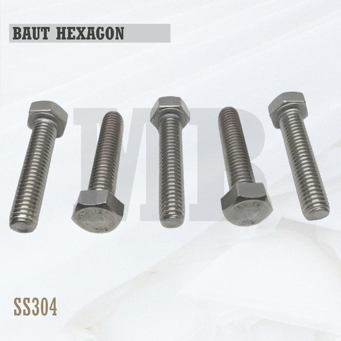 Baut Hex Stainless M20X150 - Baut Hexagon 20X150 / M20 X 150 / 20 X 150  SS304 / SUS304 / A2-70 Full