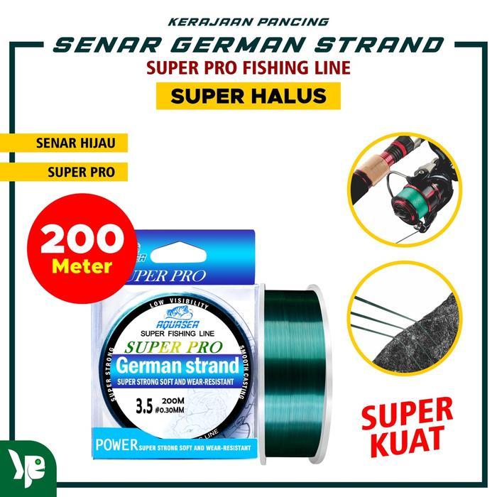 KERAJAAN PANCING - Senar Pancing Germany sea Panjang 200m Nilon Warna HijauTali Pancing Senar Nilon