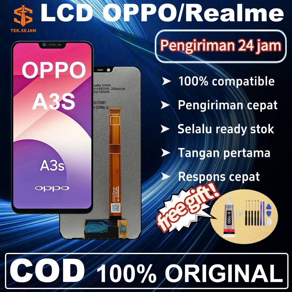 PREMIUM LCD OPPO A3S ORIGINAL 100 FULLSET ASLI ORI TOUCHSCREEN COMPATIBLE FOR GLASS TOUCH SCREEN DIG