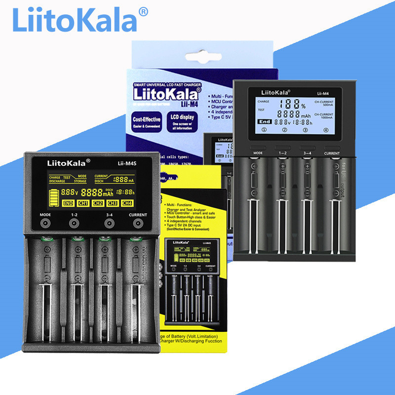 LiitoKala Lii-D4XL Lii-M4 Lii-M4S Lii-402 Lii-202 Lii-S2 3.7V/18650 18350 26650 14500 16340 NiMH