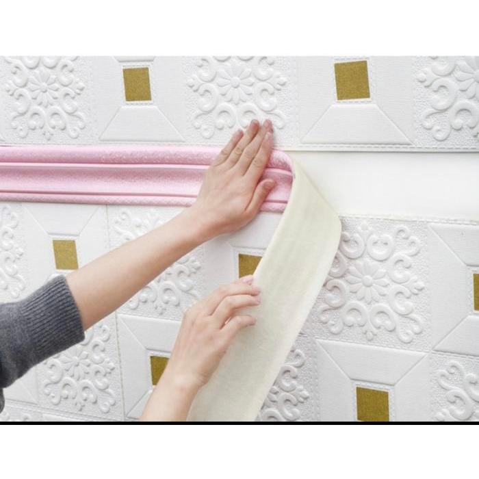 Wallpaper List 3D Foam Dinding Wall Border Lis Foam Stiker Dekorasi 230CM