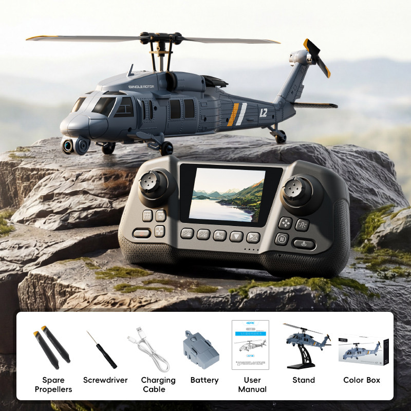 New L2 RC Helicopter 6-axis Gyroscope 8k Camera Altitude Hold Optical Flow Remote Control Helicopter
