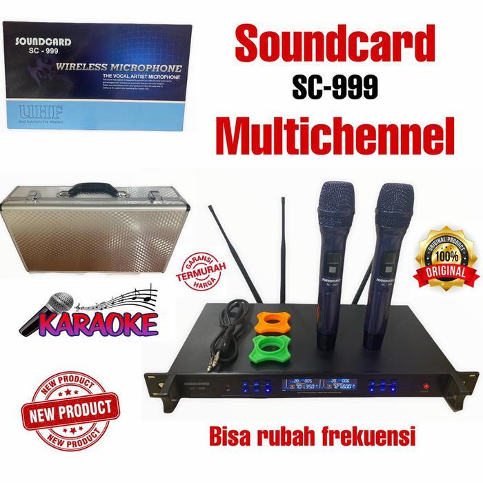 Profesional Microphone Wireless Soundcard Sc-999 Multi Channel Mic